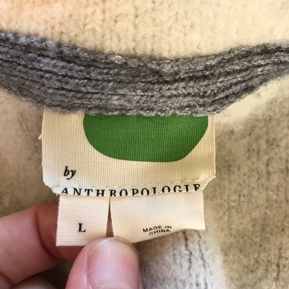 Anthropologie | Gray and White Wool Blend Jacket Sweater - Picture 5 of 7
